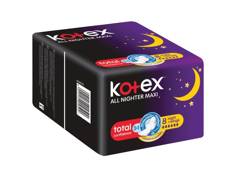 Kotex Pads All Night Wings Plus S